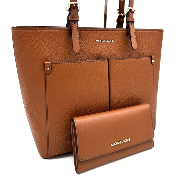 Michael Kors Jet Set Medium Pocket Tote Bag & Large Trifold Wallet Luggage (NWT) - Picture 3 of 14